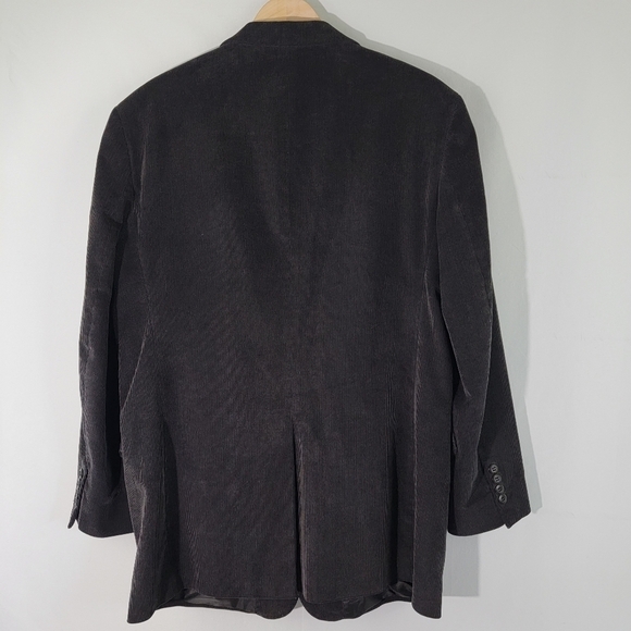 Alan Flusser Men's Black Corduroy Sport Coat Sz 44R Two Button Single Breasted - Picture 2 of 12